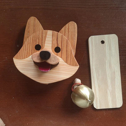 Handcrafted Wooden Shiba Inu Doorbell Wind Chime